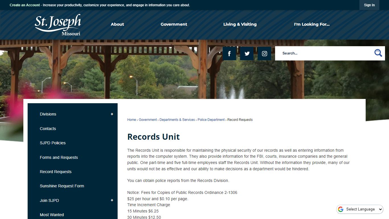Records Unit | St. Joseph, MO - Official Website